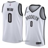 Maillot Brooklyn Nets James Webb No 0 Association 2017-18 Blanc