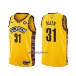 Maillot Brooklyn Nets Jarrett Allen No 31 Ville 2020-21 Jaune