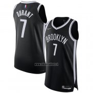 Maillot Brooklyn Nets Kevin Durant NO 7 Icon Authentique Noir