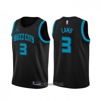 Maillot Charlotte Hornets Jeremy Lamb NO 3 Ville Edition Noir