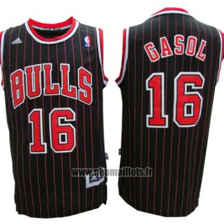 Maillot Chicago Bulls Pau Gasol No 16 Retro Noir