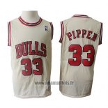 Maillot Chicago Bulls Scottie Pippen No 33 Retro Crema