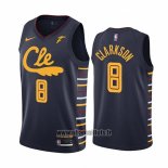 Maillot Cleveland Cavaliers Jordan Clarkson No 8 Ville Bleu