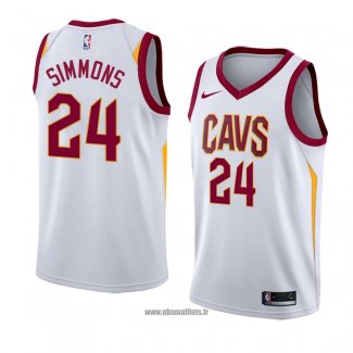 Maillot Cleveland Cavaliers Kobi Simmons No 24 Association 2018 Blanc