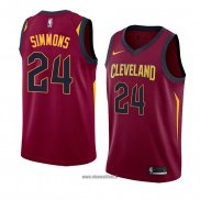 Maillot Cleveland Cavaliers Kobi Simmons No 24 Icon 2018 Rouge