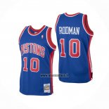 Maillot Detroit Pistons Dennis Rodman No 10 Mitchell & Ness 1988-89 Bleu