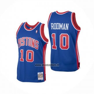 Maillot Detroit Pistons Dennis Rodman No 10 Mitchell & Ness 1988-89 Bleu