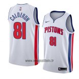 Maillot Detroit Pistons Jose Calderon No 81 Association 2018 Blanc