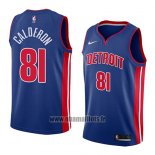 Maillot Detroit Pistons Jose Calderon No 81 Icon 2018 Bleu