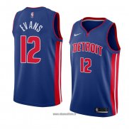 Maillot Detroit Pistons Keenan Evans No 12 Icon 2018 Bleu