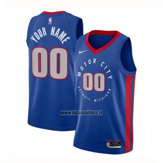 Maillot Detroit Pistons Personnalise Ville 2020-21 Bleu