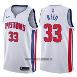 Maillot Detroit Pistons Willie Reed No 33 Association 2017-18 Blanc