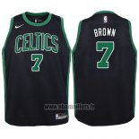 Maillot Enfant Boston Celtics Jaylen Brown No 7 Statement 2017-18 Noir