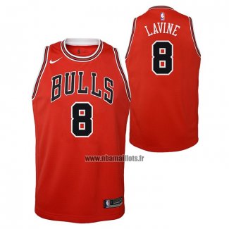 Maillot Enfant Chicago Bulls Zach Lavine NO 8 Icon Rouge