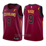 Maillot Enfant Cleveland Cavaliers Dwyane Wade No 9 Icon Goodyear 2017-18 Rouge