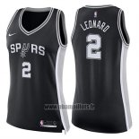 Maillot Femme San Antonio Spurs Kawhi Leonard No 2 Icon 2017-18 Noir