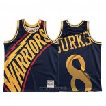 Maillot Golden State Warriors Alec Burks NO 8 Mitchell & Ness Big Face Bleu