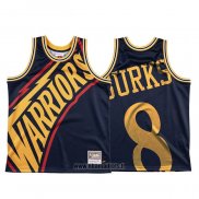 Maillot Golden State Warriors Alec Burks NO 8 Mitchell & Ness Big Face Bleu