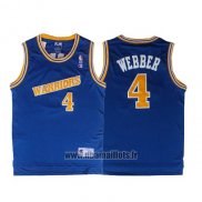 Maillot Golden State Warriors Chris Webber No 4 Retro Bleu