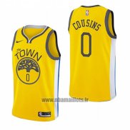 Maillot Golden State Warriors Demarcus Cousins No 0 Earned 2018-19 Jaune