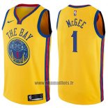 Maillot Golden State Warriors Javale Mcgee No 1 Ville 2017-18 Jaune