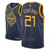 Maillot Golden State Warriors Jonas Jerebko No 21 Ville 2018-19 Bleu