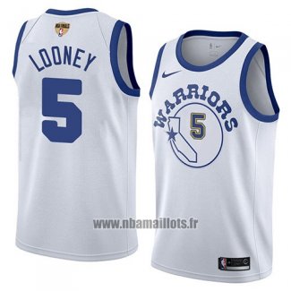 Maillot Golden State Warriors Kevon Looney No 5 Classic 2017-18 Blanc