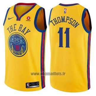 Maillot Golden State Warriors Klay Thompson No 11 Ville Jaune