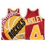 Maillot Houston Rockets Charles Barkley NO 4 Mitchell & Ness Big Face Rouge