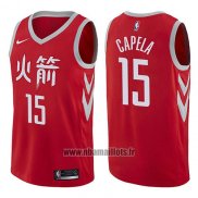 Maillot Houston Rockets Clint Capela No 15 Ville 2017-18 Rouge