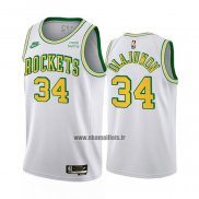 Maillot Houston Rockets Hakeem Olajuwon NO 34 Classic 2022-23 Blanc