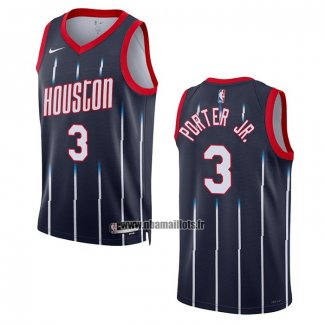 Maillot Houston Rockets Kevin Porter JR. NO 3 Ville 2022-23 Noir