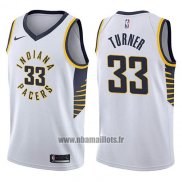 Maillot Indiana Pacers Myles Turner No 33 Association 2017-18 Blanc