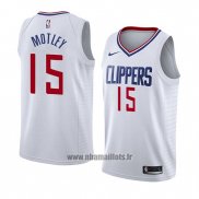 Maillot Los Angeles Clippers Johnathan Motley No 15 Association 2018 Blanc