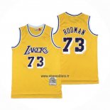 Maillot Los Angeles Lakers Dennis Rodman NO 73 Mitchell & Ness 1998-99 Jaune