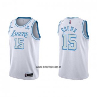 Maillot Los Angeles Lakers Jabari Brown NO 15 Ville 2021-22 Blanc