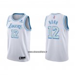 Maillot Los Angeles Lakers Kendrick Nunn NO 12 Ville 2021-22 Blanc