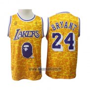 Maillot Los Angeles Lakers Kobe Bryant No 24 Bryant Mitchell & Ness Jaune