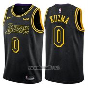 Maillot Los Angeles Lakers Kyle Kuzma No 0 Ville Noir