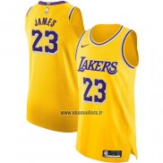 Maillot Los Angeles Lakers LeBron James NO 23 Icon Authentique Jaune