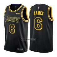 Maillot Los Angeles Lakers LeBron James NO 6 Ville 2021-22 Noir