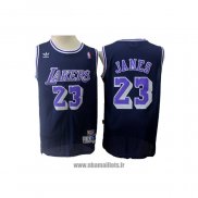 Maillot Los Angeles Lakers Lebron James No 23 Retro Bleu