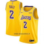 Maillot Los Angeles Lakers Lonzo Ball No 2 Icon 2018 Jaune