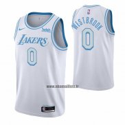 Maillot Los Angeles Lakers Russell Westbrook NO 0 Ville 2020-21 Blanc