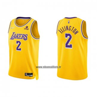 Maillot Los Angeles Lakers Wayne Ellington NO 2 75th Anniversary 2021-22 Jaune