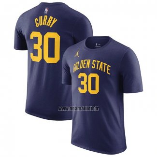 Maillot Manche Courte Golden State Warriors Stephen Curry Statement 2022-23 Bleu