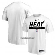 Maillot Manche Courte Miami Heat Practice Performance 2022-23 Blanc