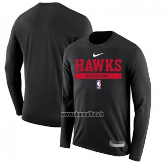 Maillot Manches Longues Atlanta Hawks Practice Performance 2022-23 Noir