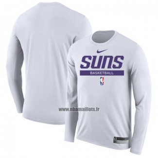 Maillot Manches Longues Phoenix Suns Practice Performance 2022-23 Blanc