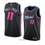 Maillot Miami Heat Philly Cheese No 11 Ville 2018-19 Noir